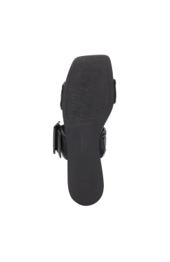 Liverpool Los Angeles Sandals-DOWNTOWN LOGO STITCH SANDAL Black