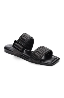 Liverpool Los Angeles Sandals-DOWNTOWN LOGO STITCH SANDAL Black