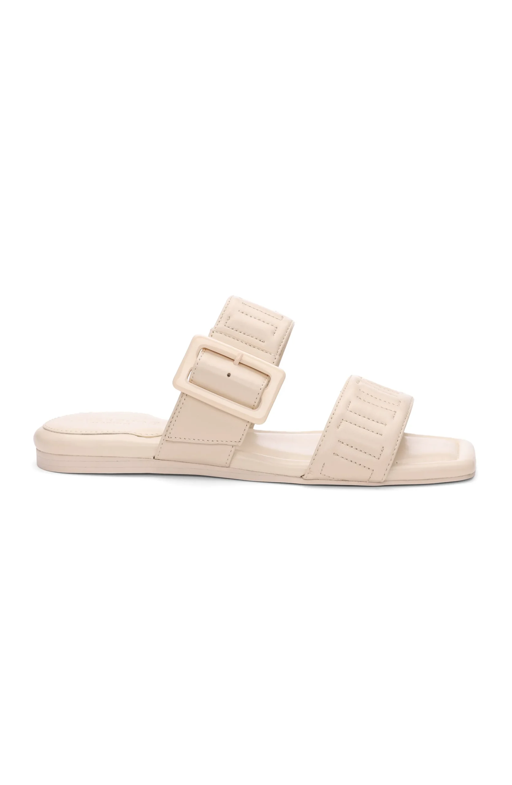 Liverpool Los Angeles Sandals-DOWNTOWN LOGO STITCH SANDAL Ecru