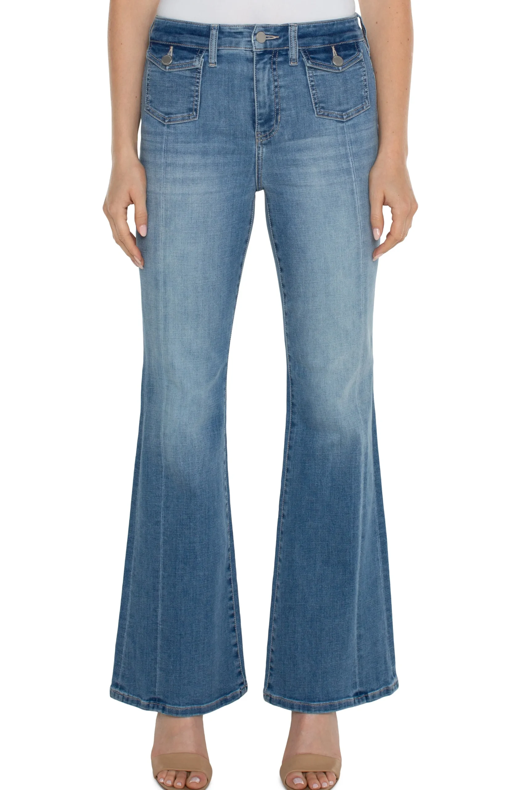 Liverpool Los Angeles Jeans|Bootcut & Flares-ECO HANNAH FLARE WITH FLAP FRONT POCKETS Overlook