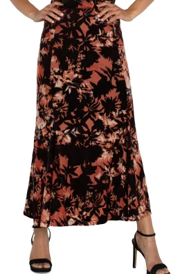 Liverpool Los Angeles Skirts|Skirts-FIT AND FLARE KNIT PULL ON SKIRT Fireopalburnout