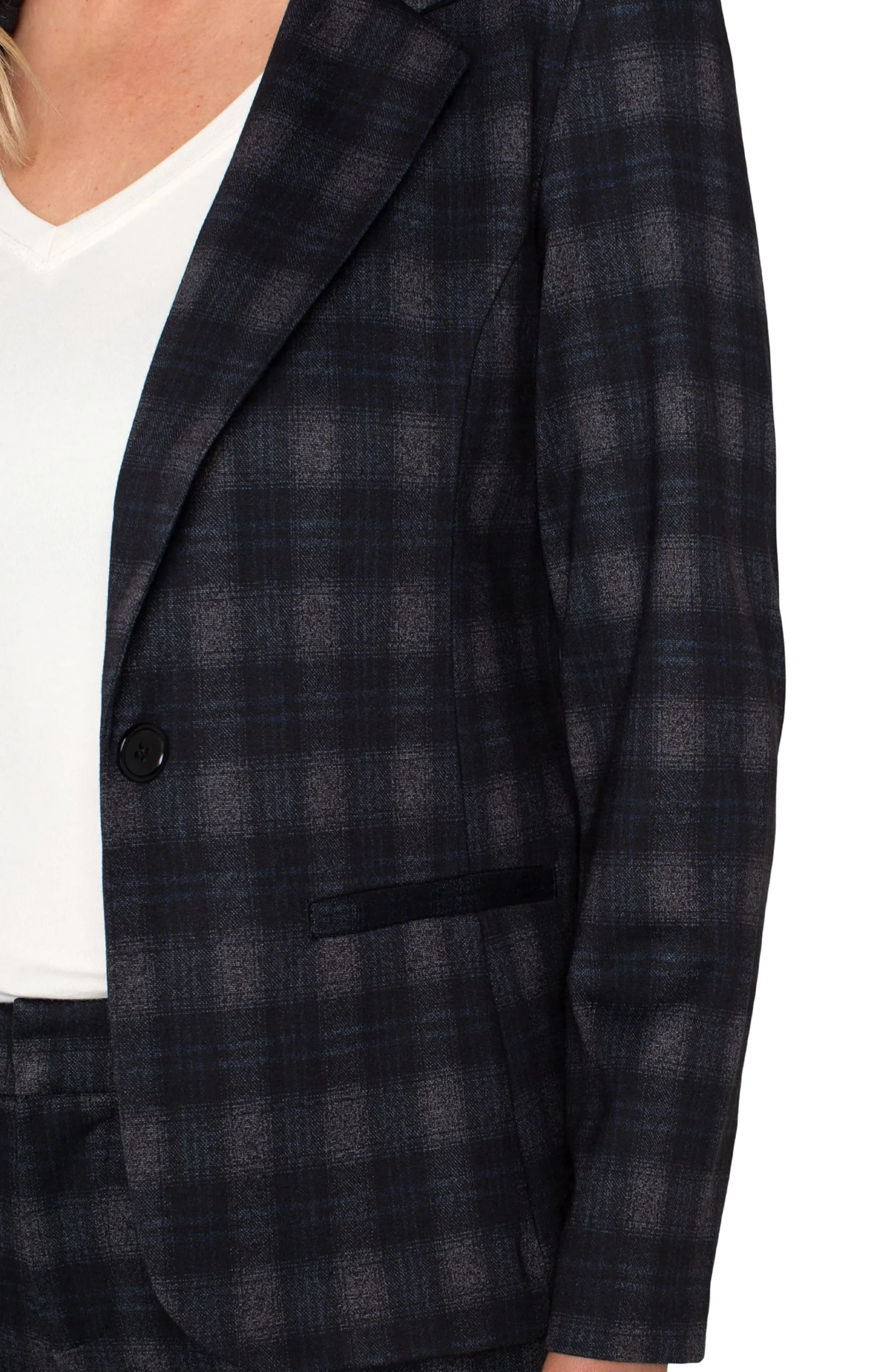 Liverpool Los Angeles Jackets-FITTED BLAZER Charcoalgreyblackberry