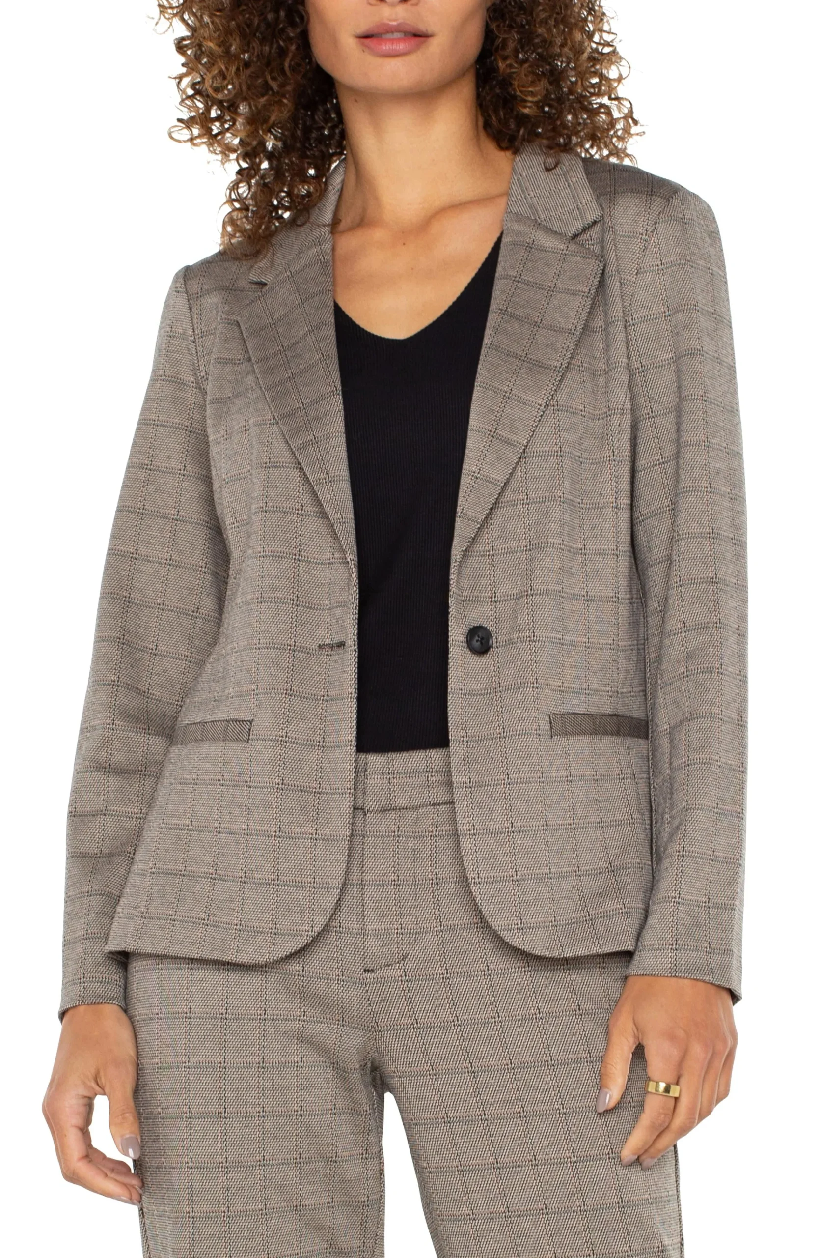 Liverpool Los Angeles Jackets-FITTED BLAZER Peppercornplaid