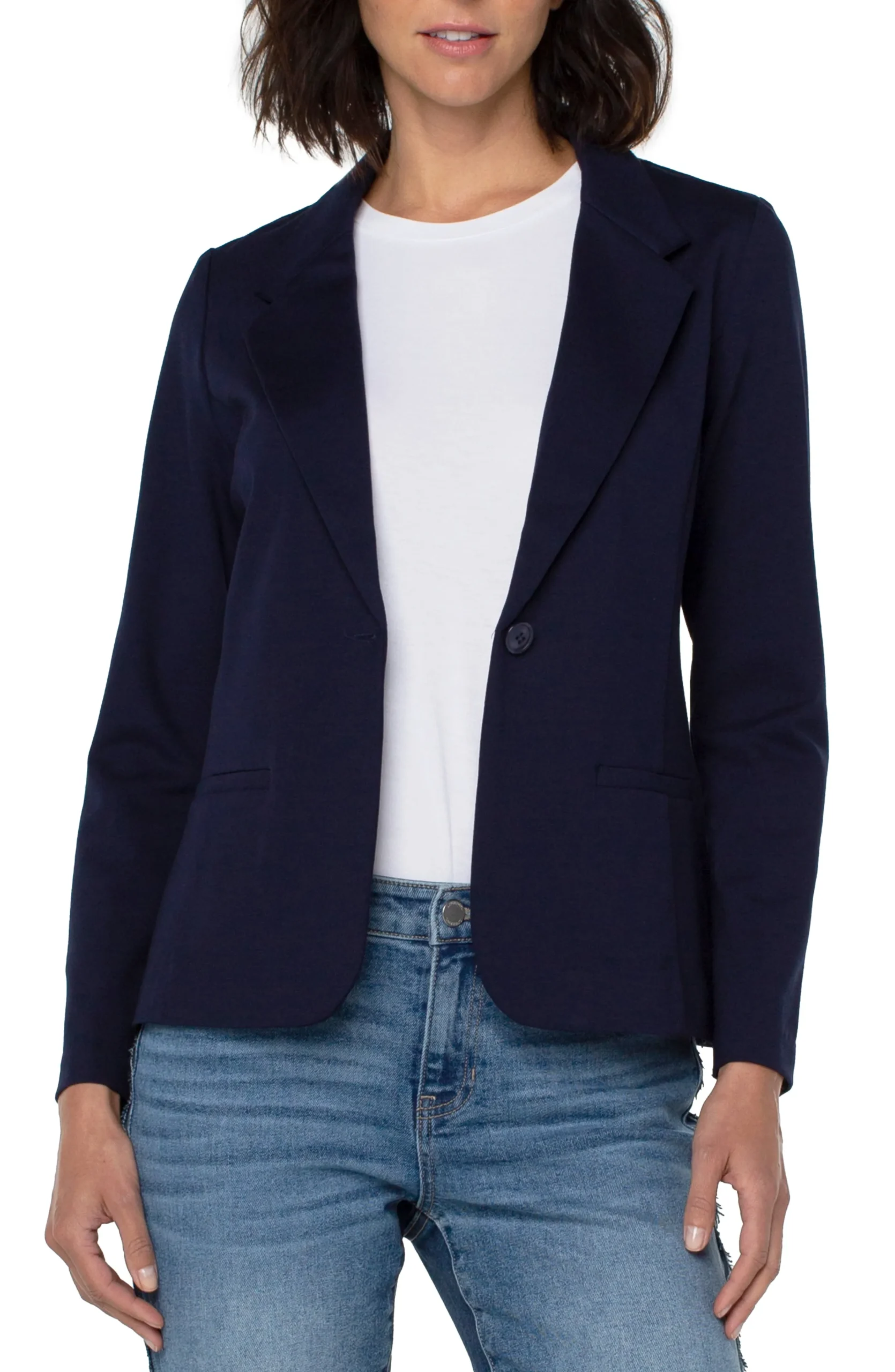 Liverpool Los Angeles Jackets-FITTED BLAZER SUPER STRETCH PONTE Cadetblue