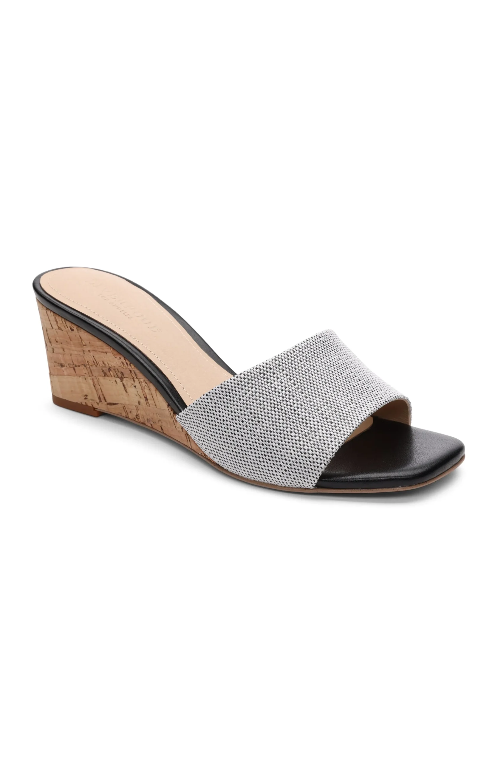 Liverpool Los Angeles Mules|Wedges & Espadrilles-FLOWERS WEDGE MULE Whiteblack