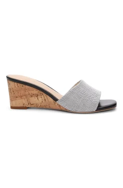 Liverpool Los Angeles Mules|Wedges & Espadrilles-FLOWERS WEDGE MULE Whiteblack
