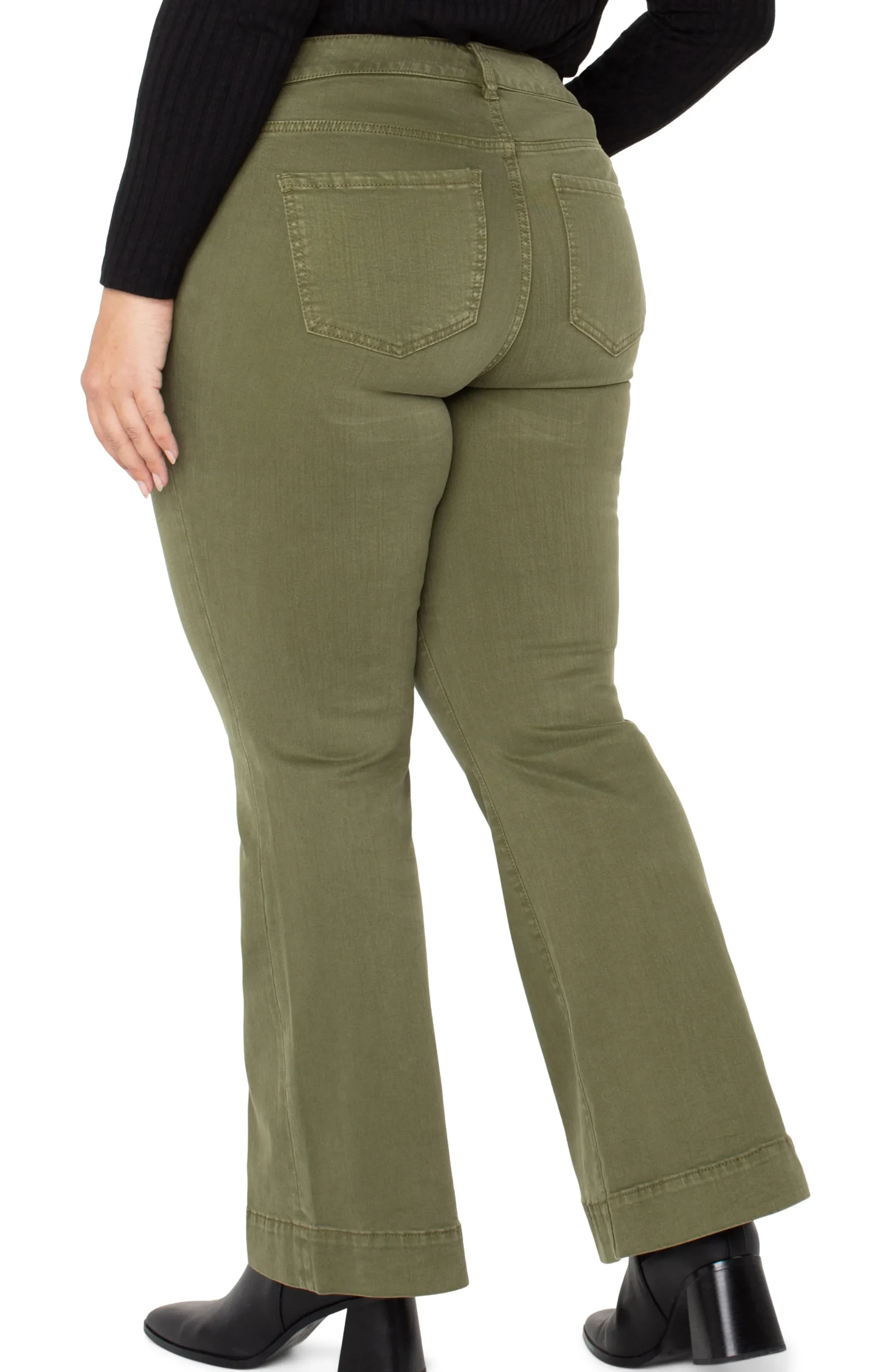 Liverpool Los Angeles Jeans-HANNAH FLARE WITH WIDE HEM Spanisholive
