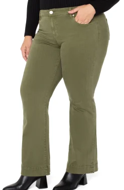 Liverpool Los Angeles Jeans-HANNAH FLARE WITH WIDE HEM Spanisholive