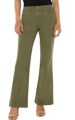 Liverpool Los Angeles Jeans|Bootcut & Flares-HANNAH FLARE WITH WIDE HEM Spanisholive