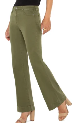 Liverpool Los Angeles Jeans|Bootcut & Flares-HANNAH FLARE WITH WIDE HEM Spanisholive