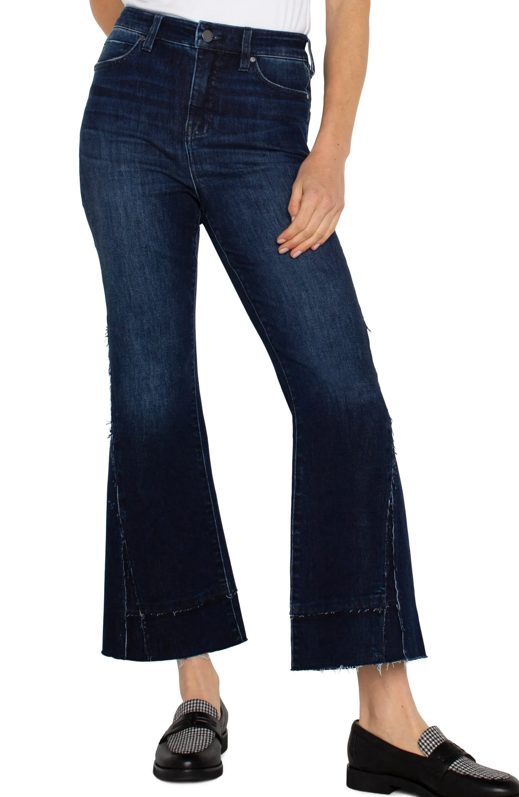 Liverpool Los Angeles Jeans|Crops-HANNAH HI-RISE CROP FLARE Upland