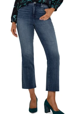 Liverpool Los Angeles Jeans|Crops-HANNAH HI-RISE CROP FLARE WITH CUT HEM Junipervalley