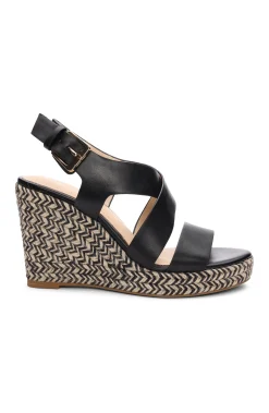Liverpool Los Angeles Wedges & Espadrilles-HILLS ANKLE STRAP PLATFORM WEDGE Black