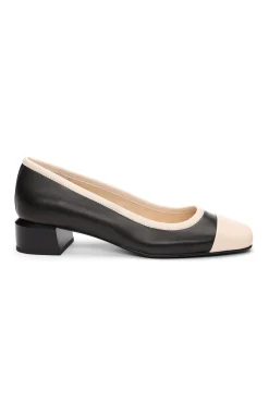Liverpool Los Angeles Flats-IRVINE ROUNDED TOE SLIP ON WITH BLOCK HEEL Blackecru
