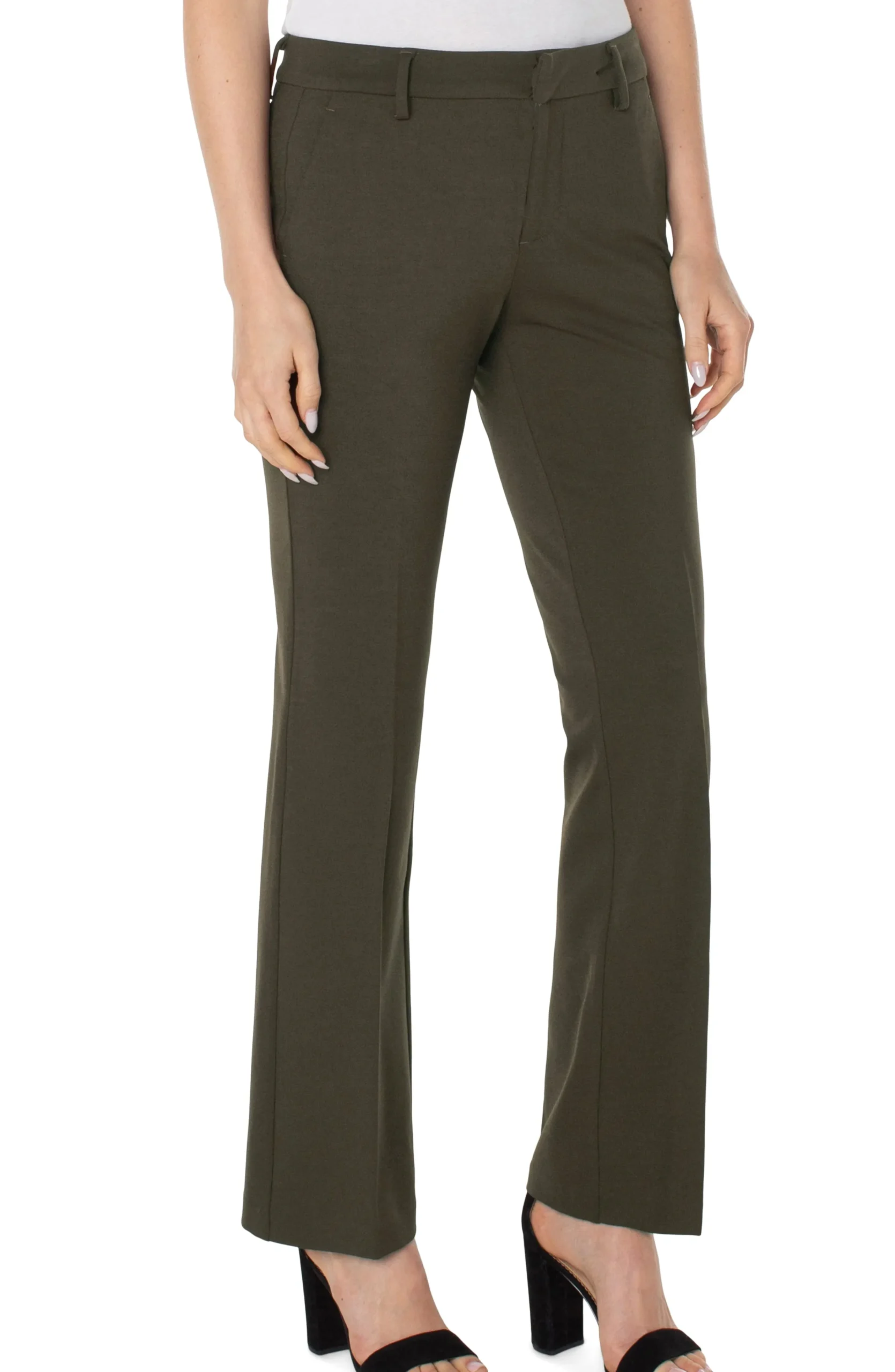 Liverpool Los Angeles Pants|Trousers-KELSEY FLARE TROUSER Olivebranch