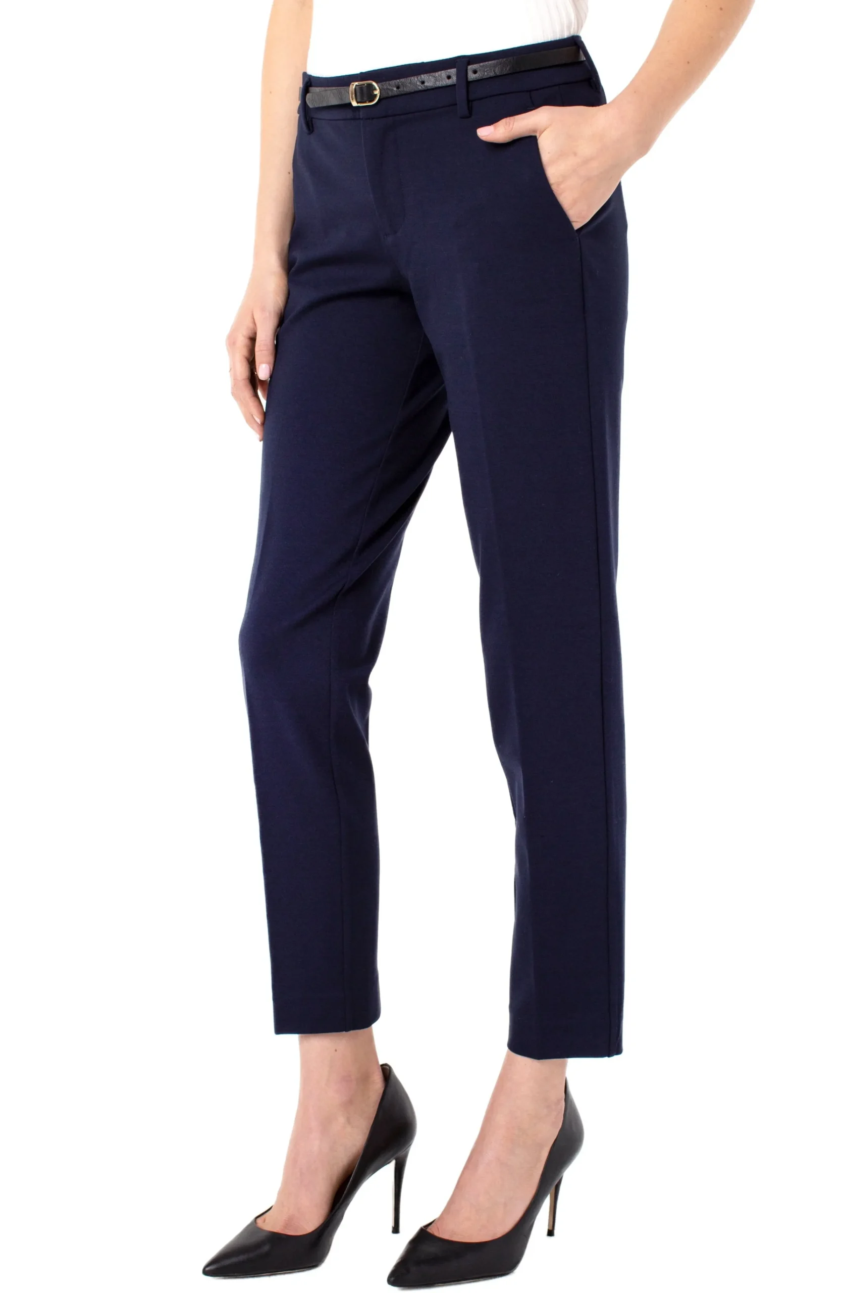 Liverpool Los Angeles Trousers|Pants-KELSEY KNIT TROUSER SUPER STRETCH Cadetblue