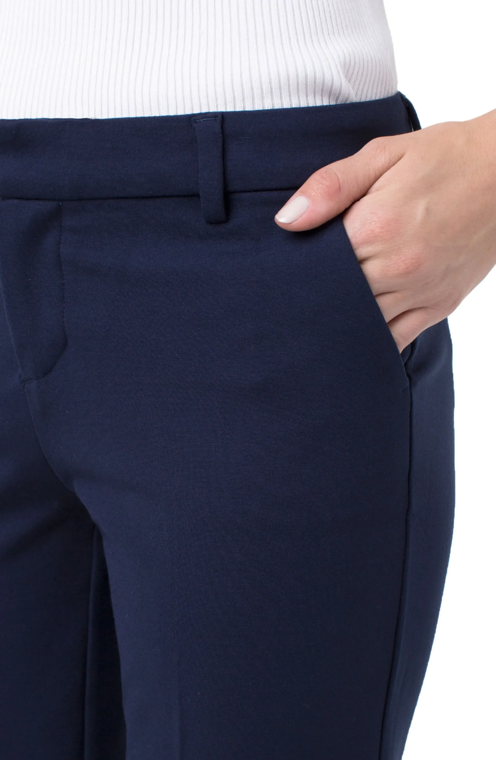 Liverpool Los Angeles Trousers|Pants-KELSEY KNIT TROUSER SUPER STRETCH Cadetblue