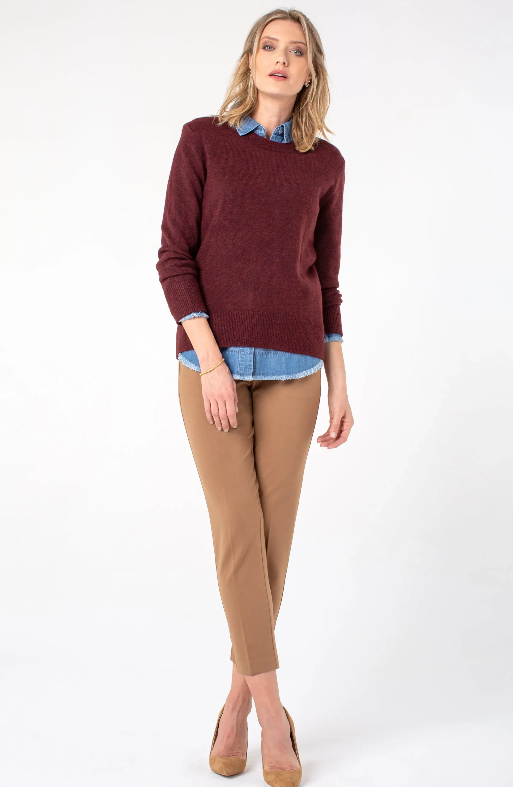 Liverpool Los Angeles Trousers|Pants-KELSEY KNIT TROUSER SUPER STRETCH Maple