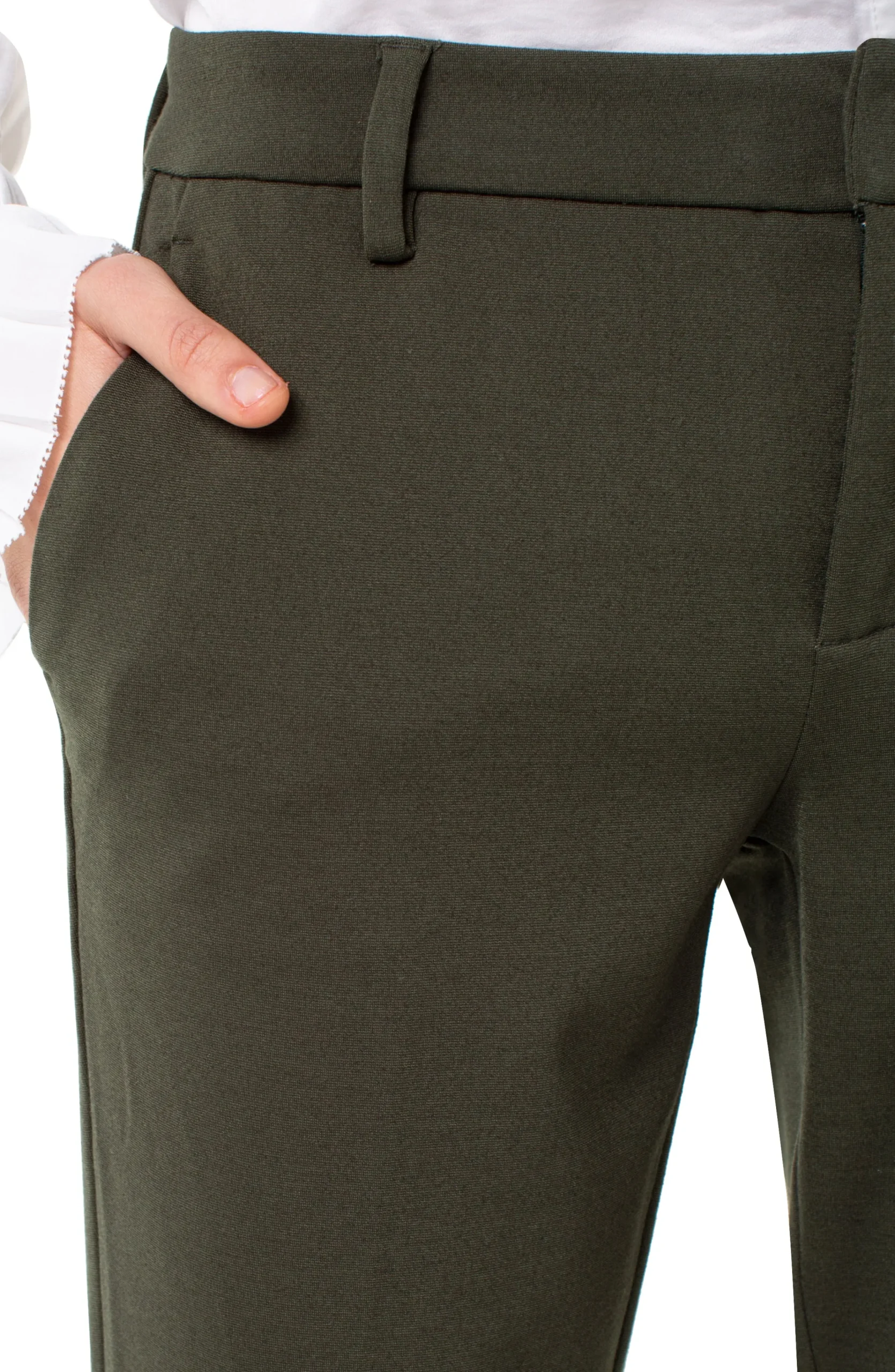 Liverpool Los Angeles Trousers|Pants-KELSEY KNIT TROUSER SUPER STRETCH Olivebranch