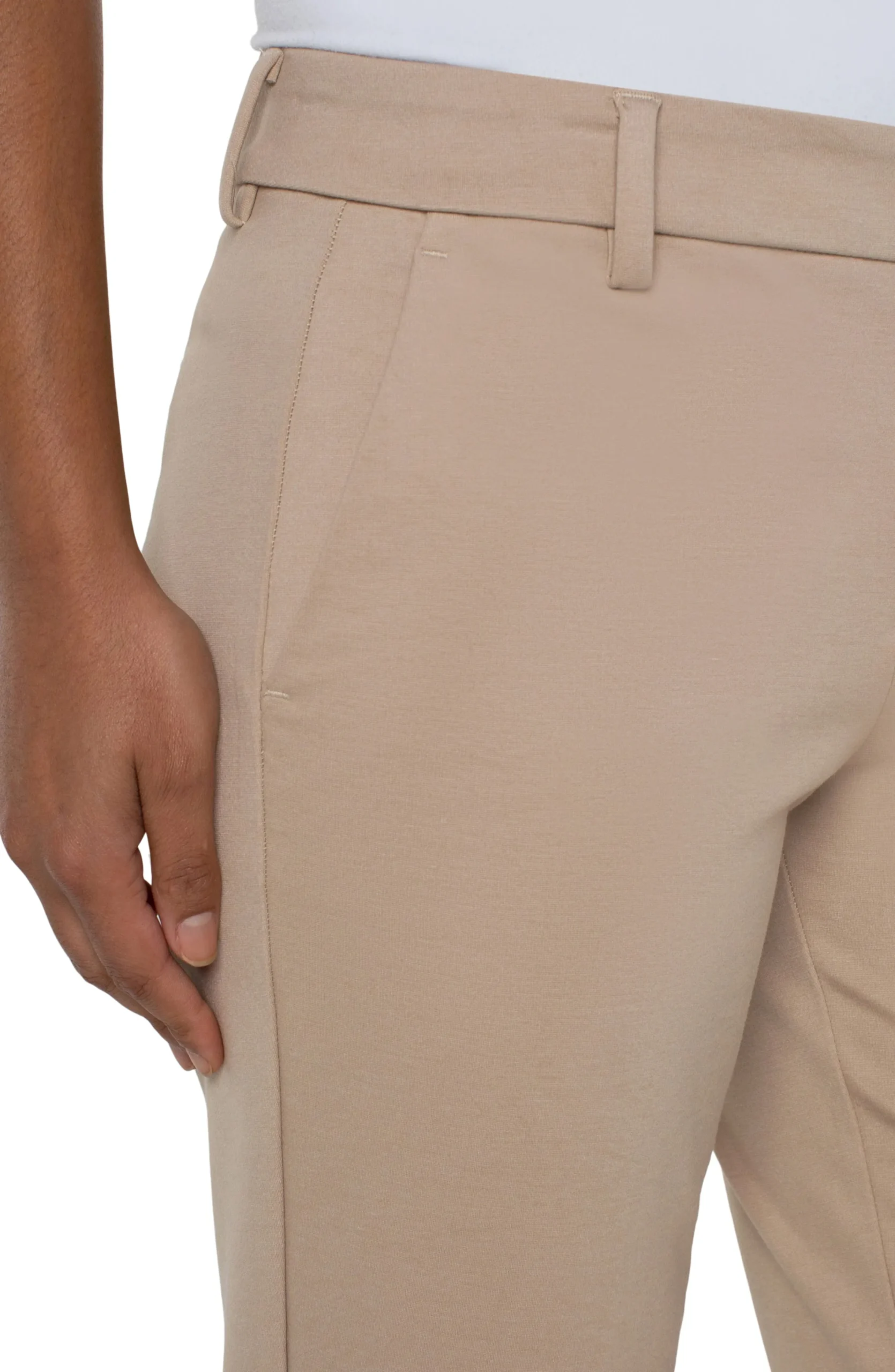 Liverpool Los Angeles Trousers|Pants-KELSEY KNIT TROUSER SUPER STRETCH Biscuittan