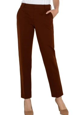 Liverpool Los Angeles Trousers|Pants-KELSEY KNIT TROUSER SUPER STRETCH Richmahogany