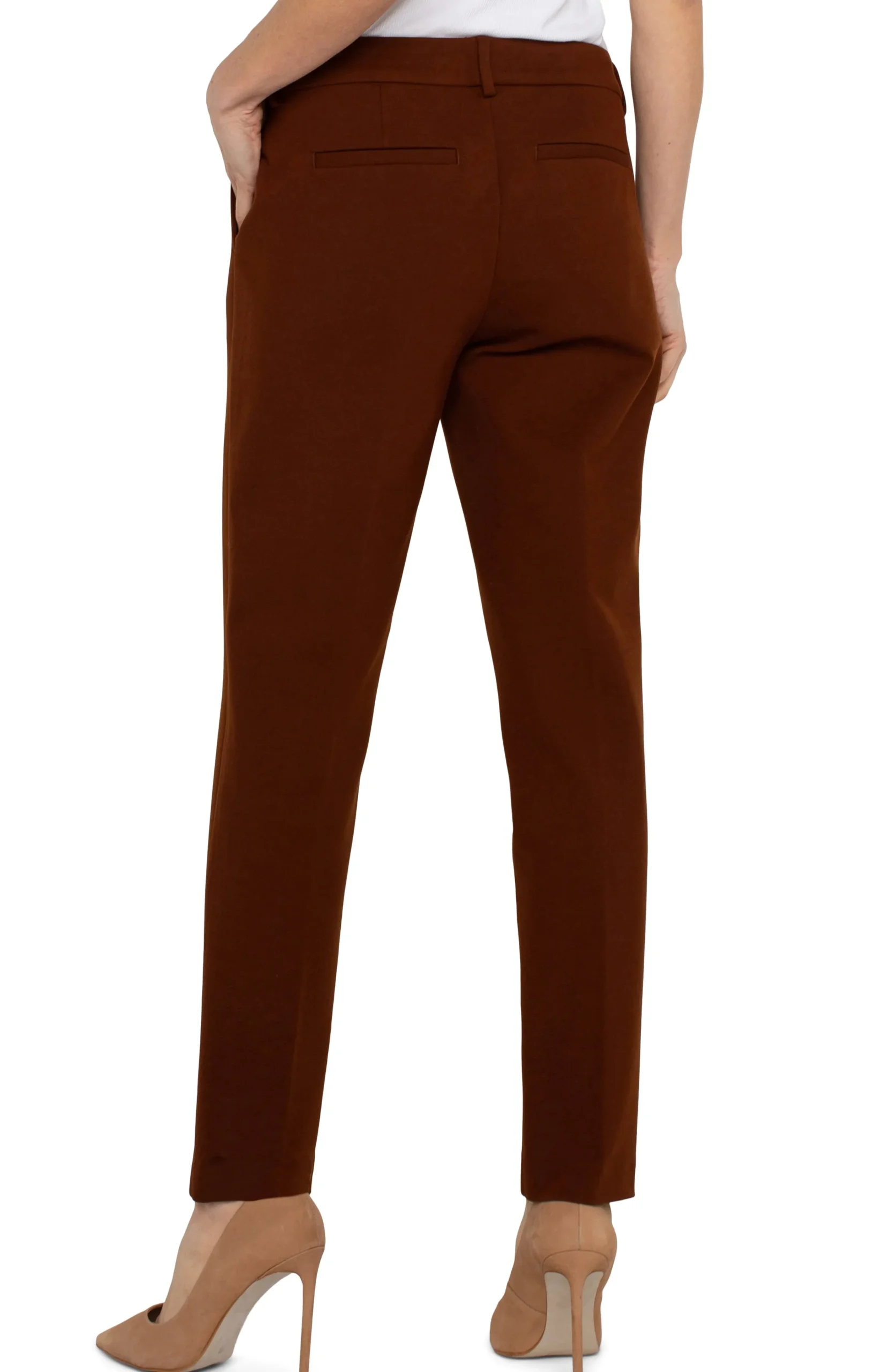Liverpool Los Angeles Trousers|Pants-KELSEY KNIT TROUSER SUPER STRETCH Richmahogany