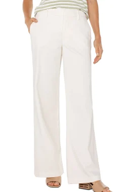 Liverpool Los Angeles Pants|Trousers-KELSEY WIDE LEG TROUSER Bone