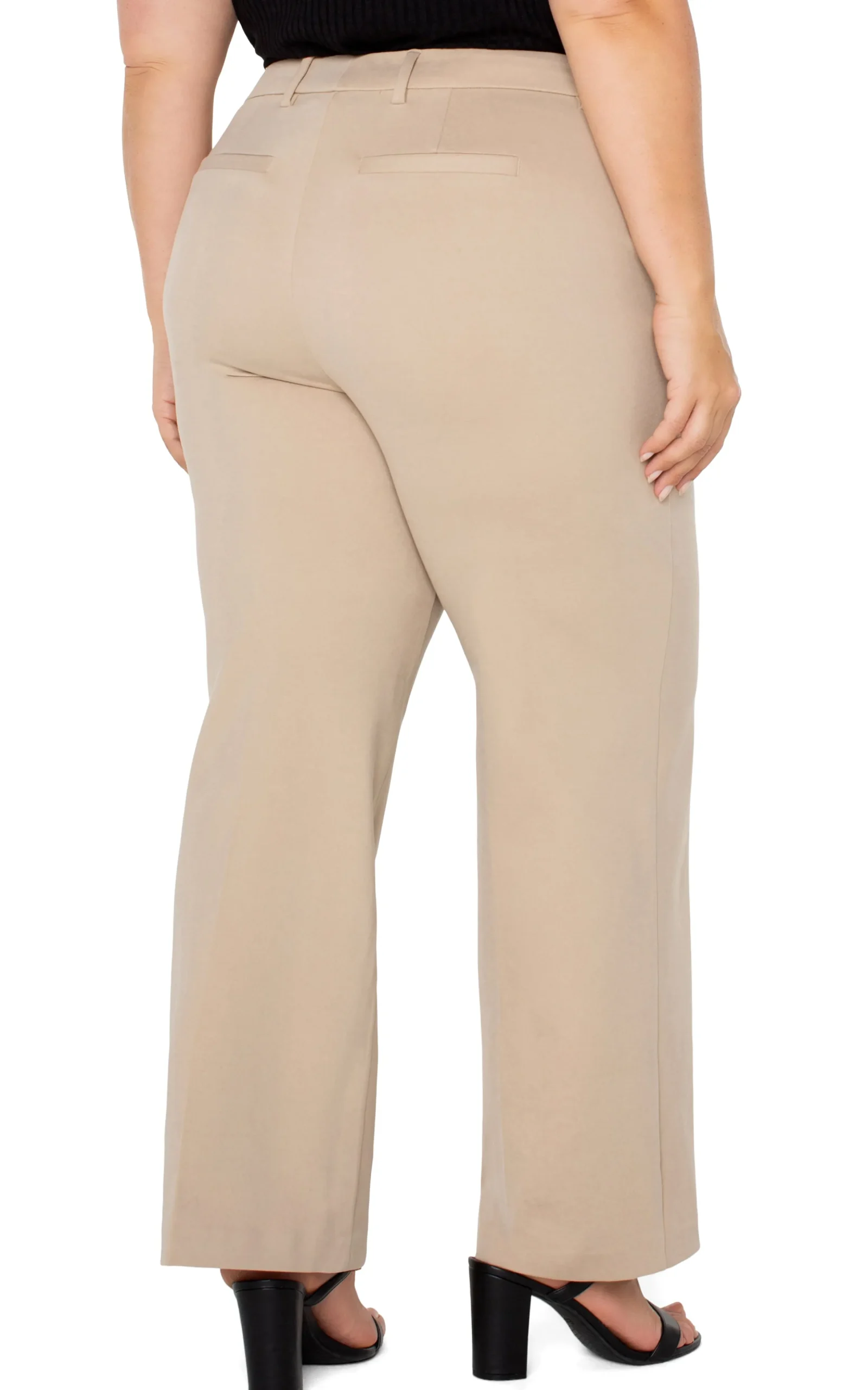 Liverpool Los Angeles Pants-KELSEY WIDE LEG TROUSER Biscuittan