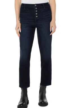 Liverpool Los Angeles Jeans|Straight-KENNEDY CROP HI-RISE WITH EXPOSED BUTTON FLY Piedmont