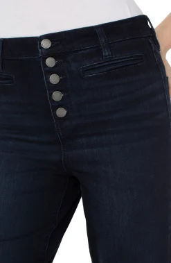 Liverpool Los Angeles Jeans|Straight-KENNEDY CROP HI-RISE WITH EXPOSED BUTTON FLY Piedmont