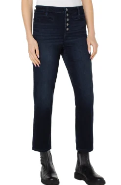 Liverpool Los Angeles Jeans|Straight-KENNEDY CROP HI-RISE WITH EXPOSED BUTTON FLY Piedmont