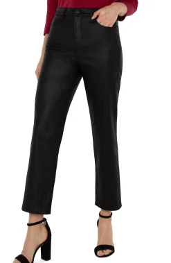 Liverpool Los Angeles Jeans|Straight-KENNEDY HI-RISE CROP STRAIGHT ECO Coatedblack