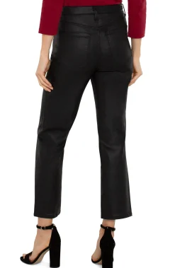 Liverpool Los Angeles Jeans|Straight-KENNEDY HI-RISE CROP STRAIGHT ECO Coatedblack