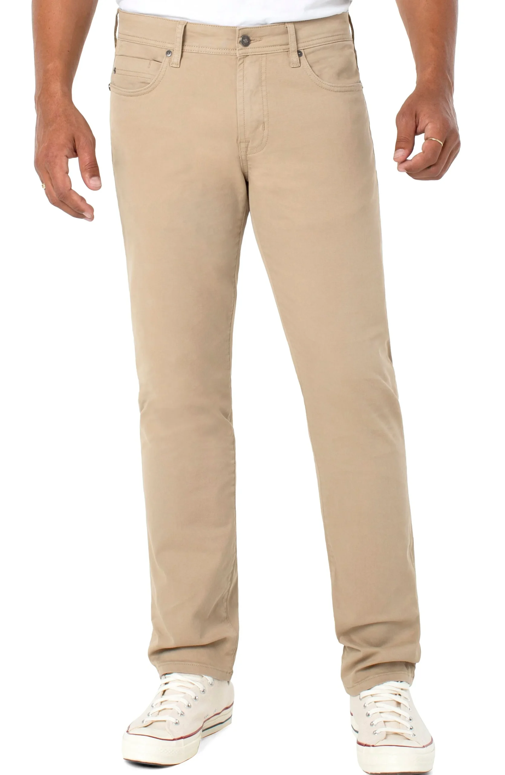 Liverpool Los Angeles Colored Twills|Color Denim-KINGSTON MODERN STRAIGHT PEACHED COLORED TWILL Khaki