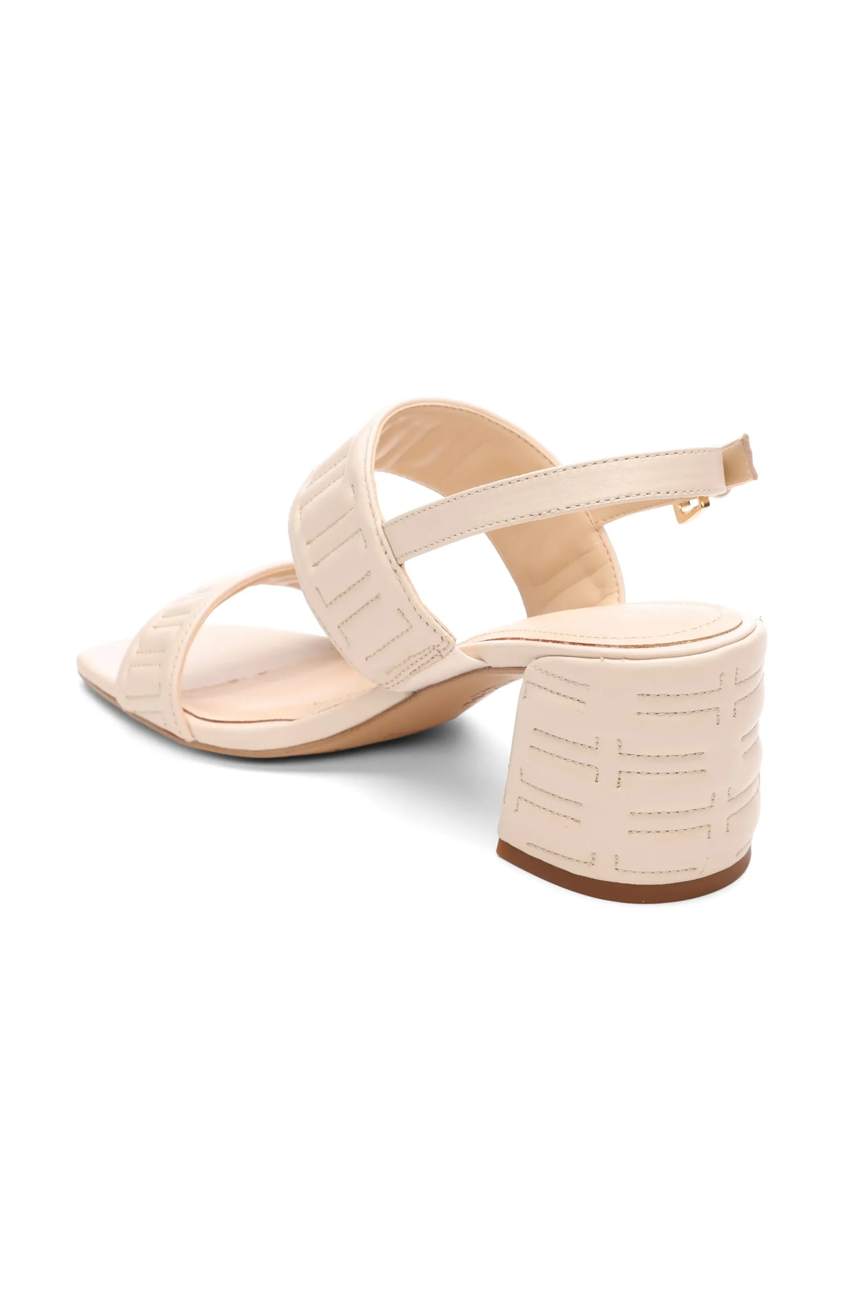 Liverpool Los Angeles Heels-LAKEWOOD LOGO STITCH SLINGBACK WITH BLOCK HEEL Ecru