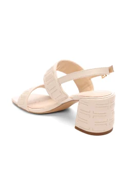 Liverpool Los Angeles Heels-LAKEWOOD LOGO STITCH SLINGBACK WITH BLOCK HEEL Ecru