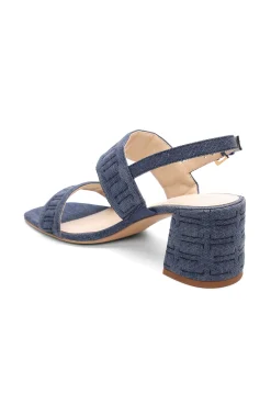 Liverpool Los Angeles Heels-LAKEWOOD LOGO STITCH SLINGBACK WITH BLOCK HEEL Indigo