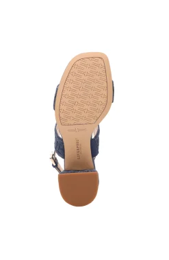 Liverpool Los Angeles Heels-LAKEWOOD LOGO STITCH SLINGBACK WITH BLOCK HEEL Indigo