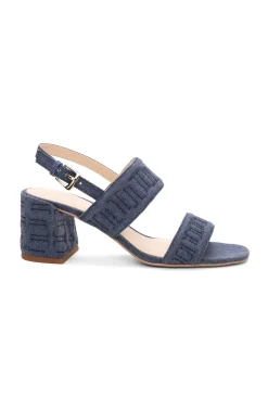 Liverpool Los Angeles Heels-LAKEWOOD LOGO STITCH SLINGBACK WITH BLOCK HEEL Indigo
