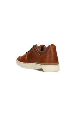Liverpool Los Angeles Sneakers-LAUNCH TEXTURED LEATHER SNEAKER Cognac