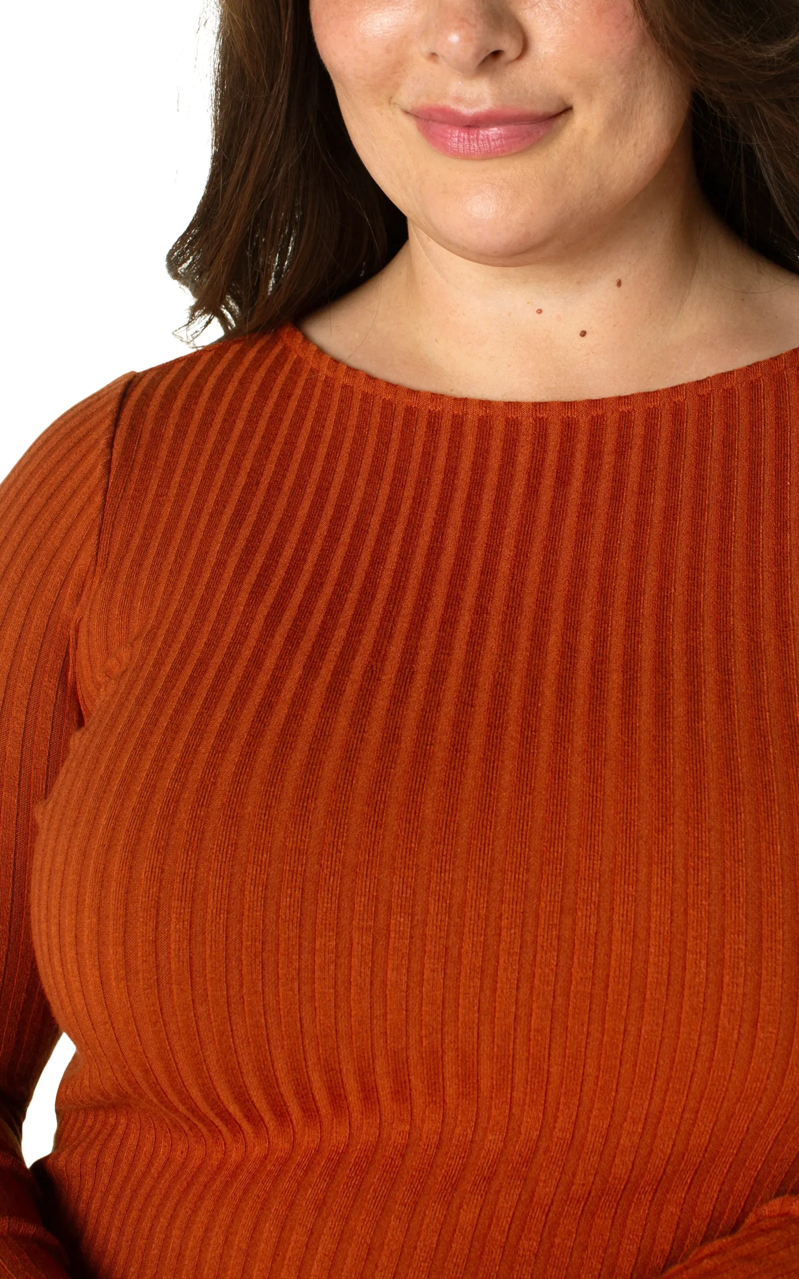 Liverpool Los Angeles Tops-LONG SLEEVE BOAT NECK KNIT TOP Cedar