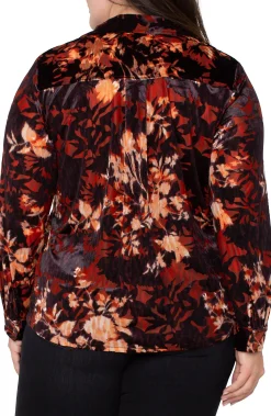 Liverpool Los Angeles Tops-LONG SLEEVE BUTTON FRONT KNIT SHIRT Fireopalburnout