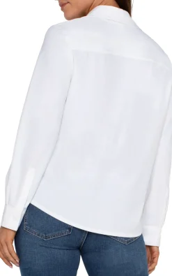 Liverpool Los Angeles Tops-LONG SLEEVE BUTTON FRONT KNIT SHIRT White