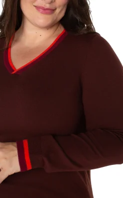 Liverpool Los Angeles Tops-LONG SLEEVE COLORBLOCK SWEATER Retrobrownmulti