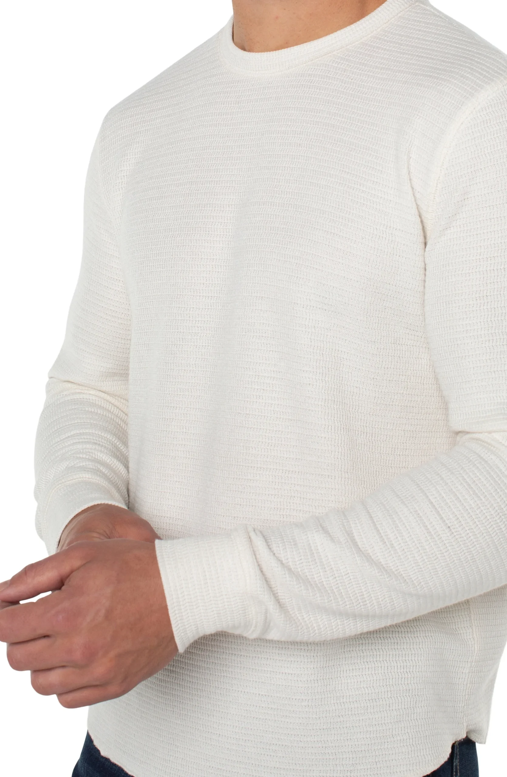 Liverpool Los Angeles Shirts-LONG SLEEVE CREW NECK Cream
