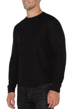 Liverpool Los Angeles Shirts-LONG SLEEVE CREW NECK Black