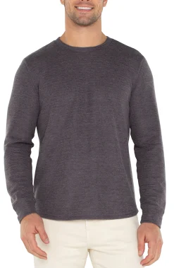 Liverpool Los Angeles Shirts-LONG SLEEVE CREW NECK Grey