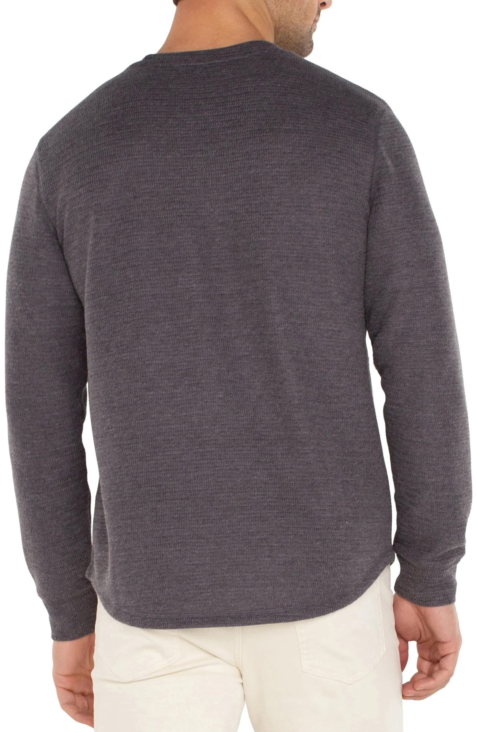 Liverpool Los Angeles Shirts-LONG SLEEVE CREW NECK Grey