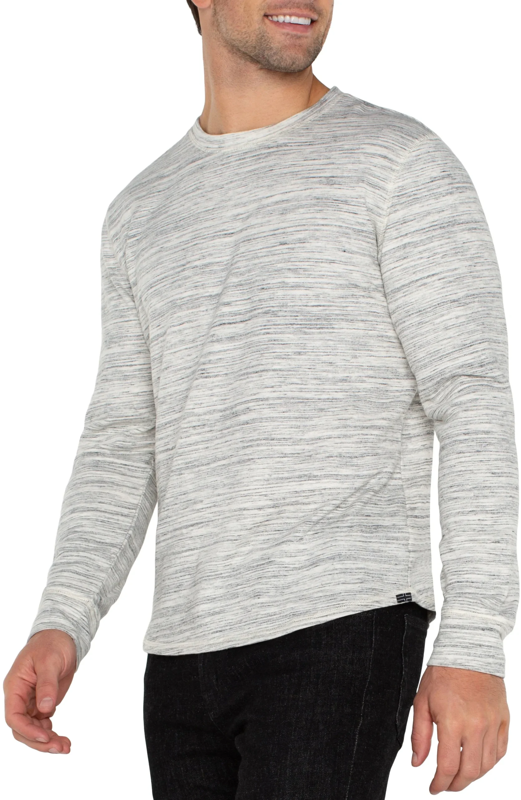 Liverpool Los Angeles Shirts|Tees-LONG SLEEVE CREW NECK Greywhitemulti