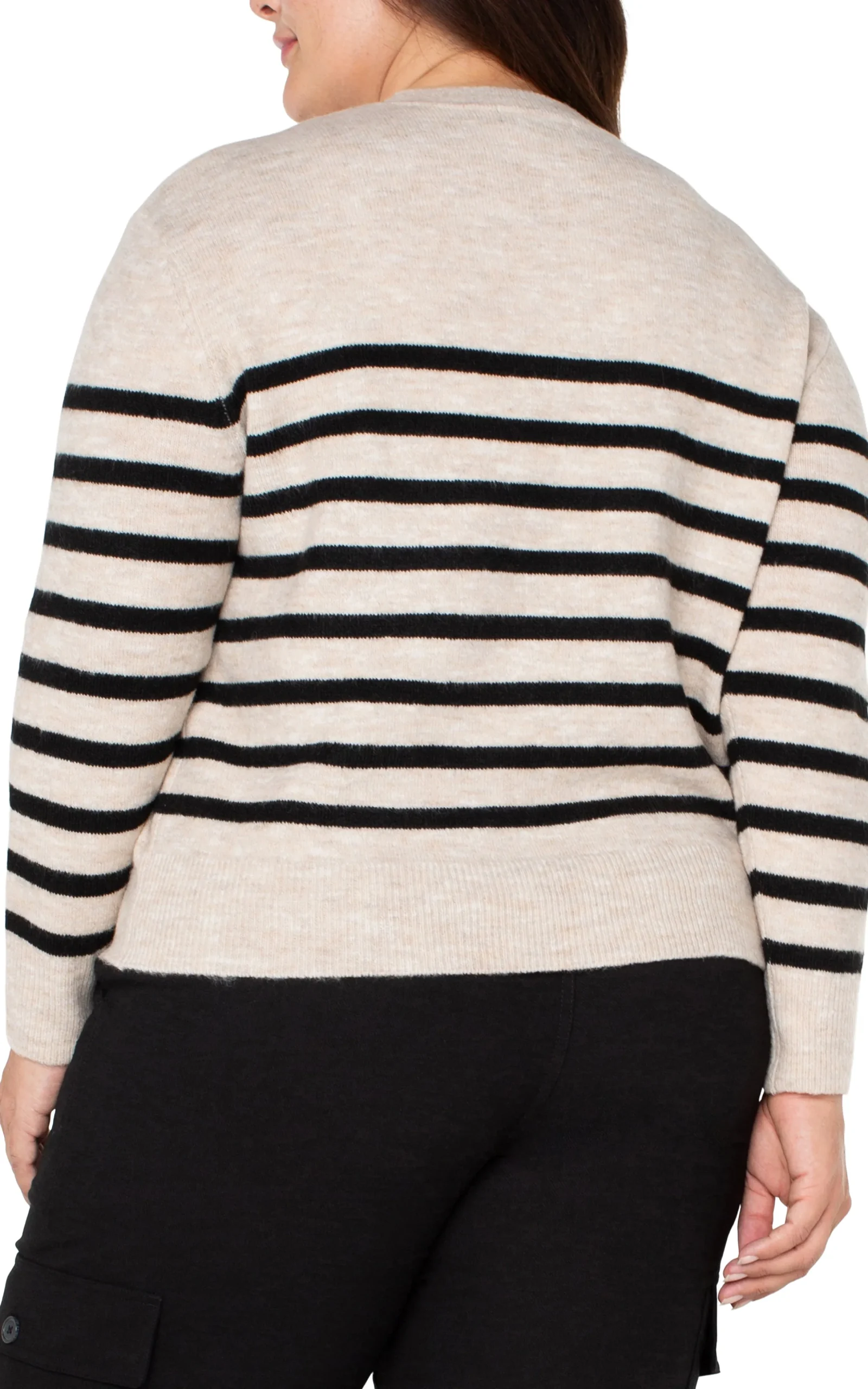 Liverpool Los Angeles Tops-LONG SLEEVE CREW NECK DROP SHOULDER SWEATER Oatmealheather